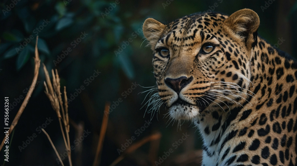 Obraz premium Close Up of a Leopard Near Trees