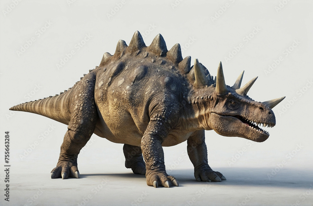 Fototapeta premium Close Up of Toy Stegosaurus on White Background