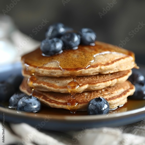 Oatmeal pancakes blueberries