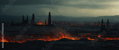Fire Burning in Middle of Field
