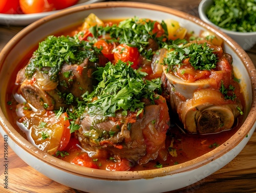 Osso buco braised veal shanks photo