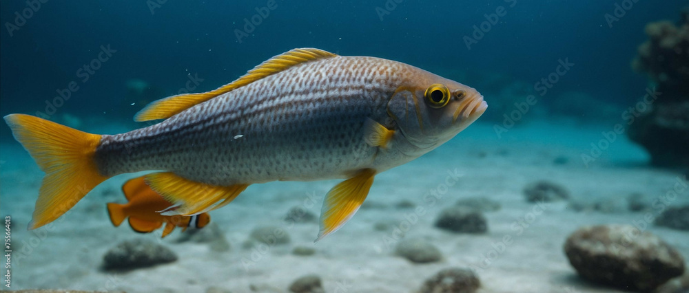 Naklejka premium Fish Swimming in Water