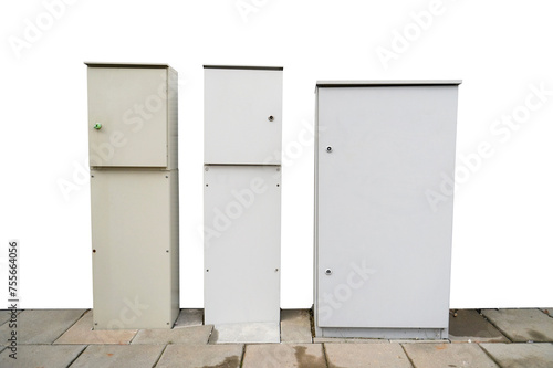 Steel boxes with electric power distributing devices isolated