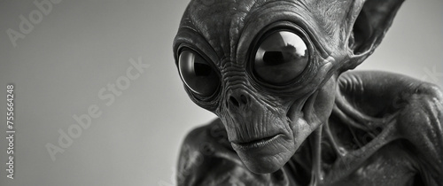 Alien Being in Black and White