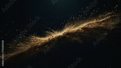 Dust Explosion Against a Dark Background