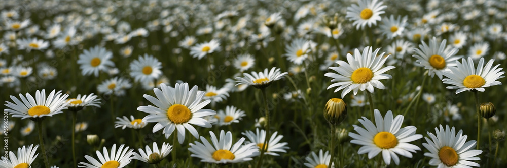 Fototapeta premium Field of White Daisy