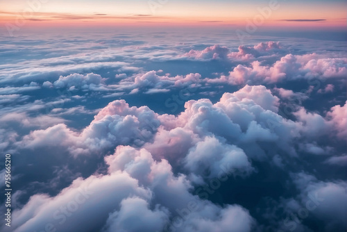 A View of the Sky and Clouds From a Plane