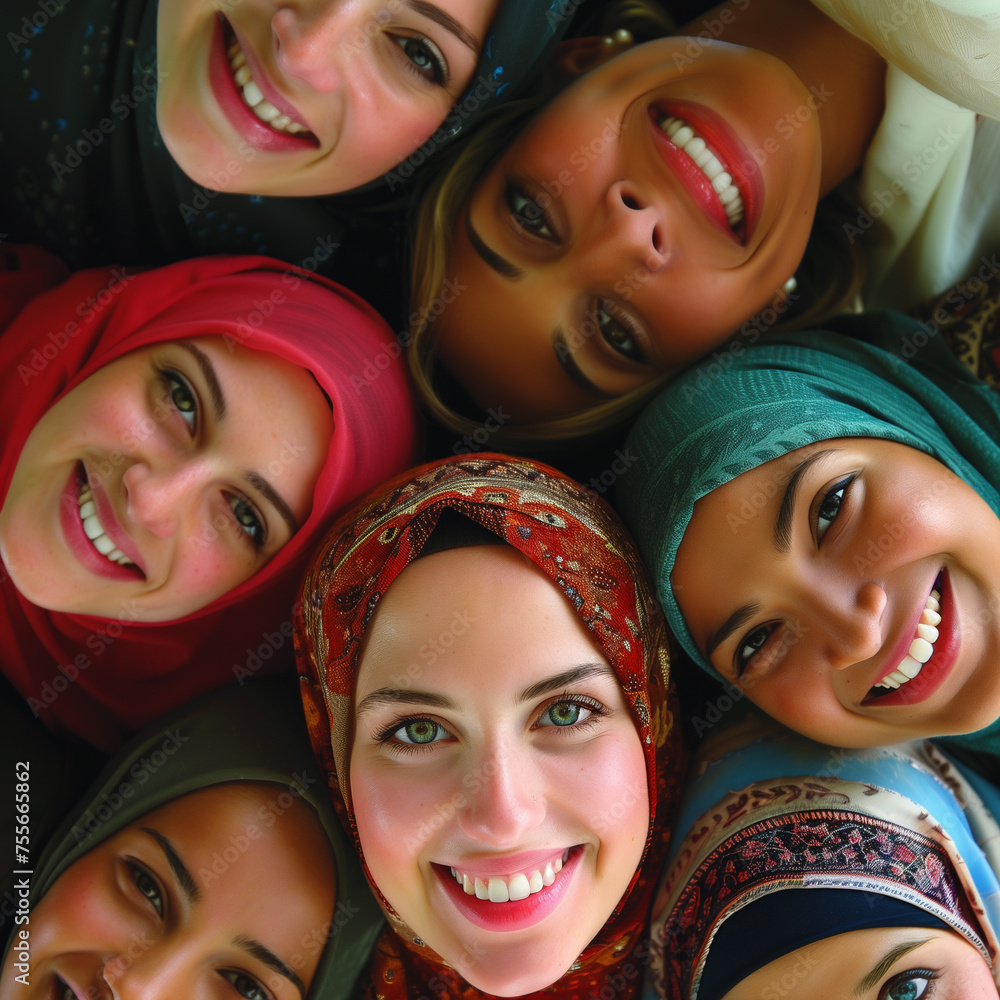 a group of women wearing headscarves a group of women wearing headscarves