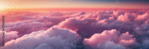 Sky Above Clouds: Aerial View at Sunset photo