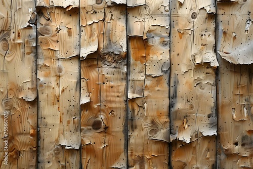 Weathered Spruce Wood Planks with Peeling Paint for Rustic Backgrounds
