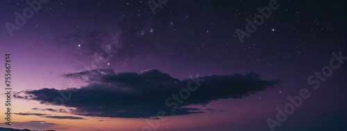 Purple Sky Filled With Stars and Clouds