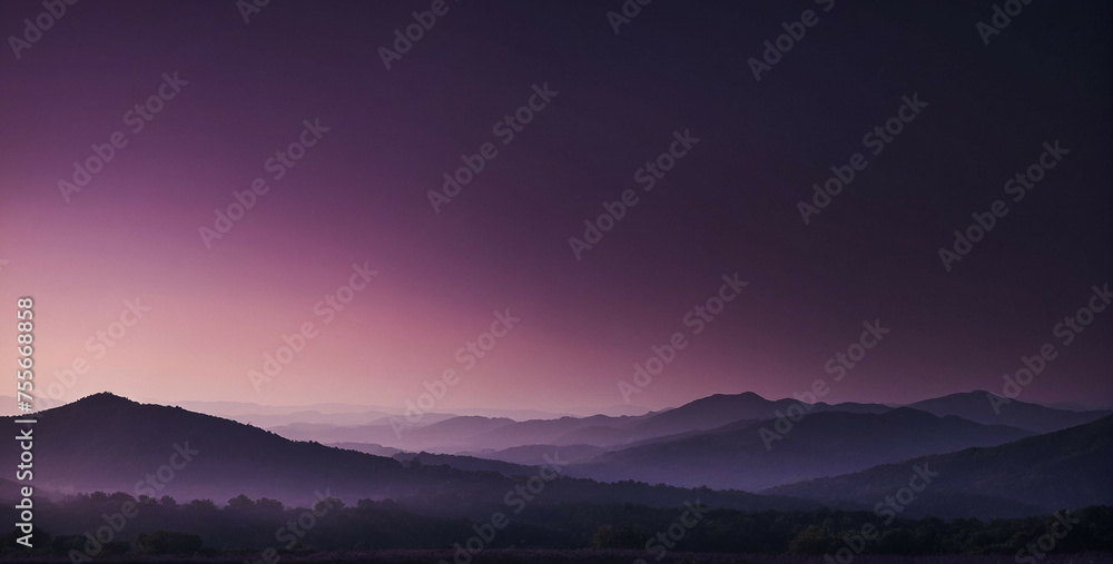 Purple Sky Over Mountain