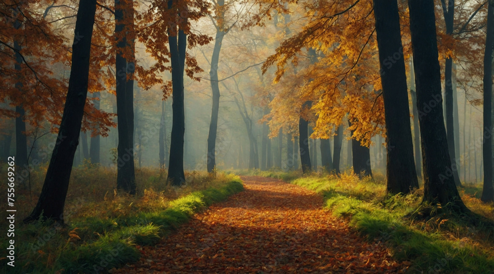 Obraz premium Path Leading Through Dense Forest