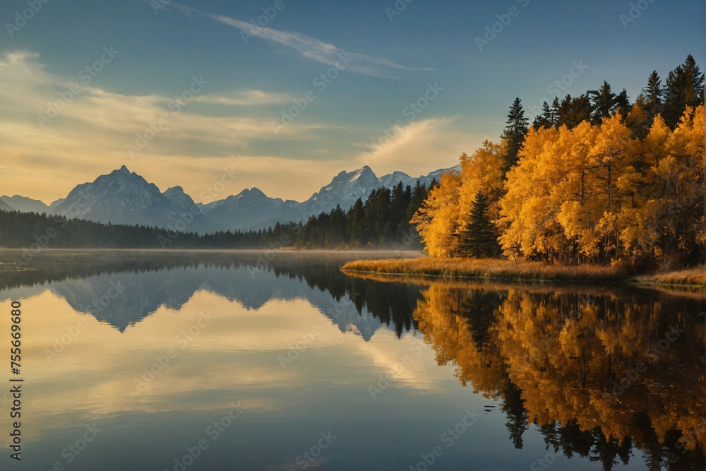 Water Body Surrounded by Trees and Mountains