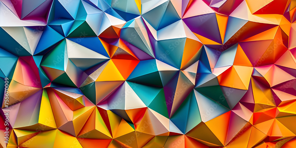Abstract 3d rendering of chaotic polygonal or Square surface, Futuristic background - Ai Generated