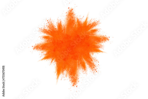 Wallpaper Mural Orange powder explosion on white background. Colored cloud. Colorful dust explode. Paint Holi Torontodigital.ca