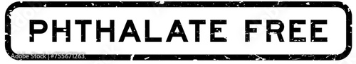 Grunge black phthalate free word square rubber seal stamp on white background