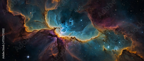 Space Scene With Deep Space Nebula