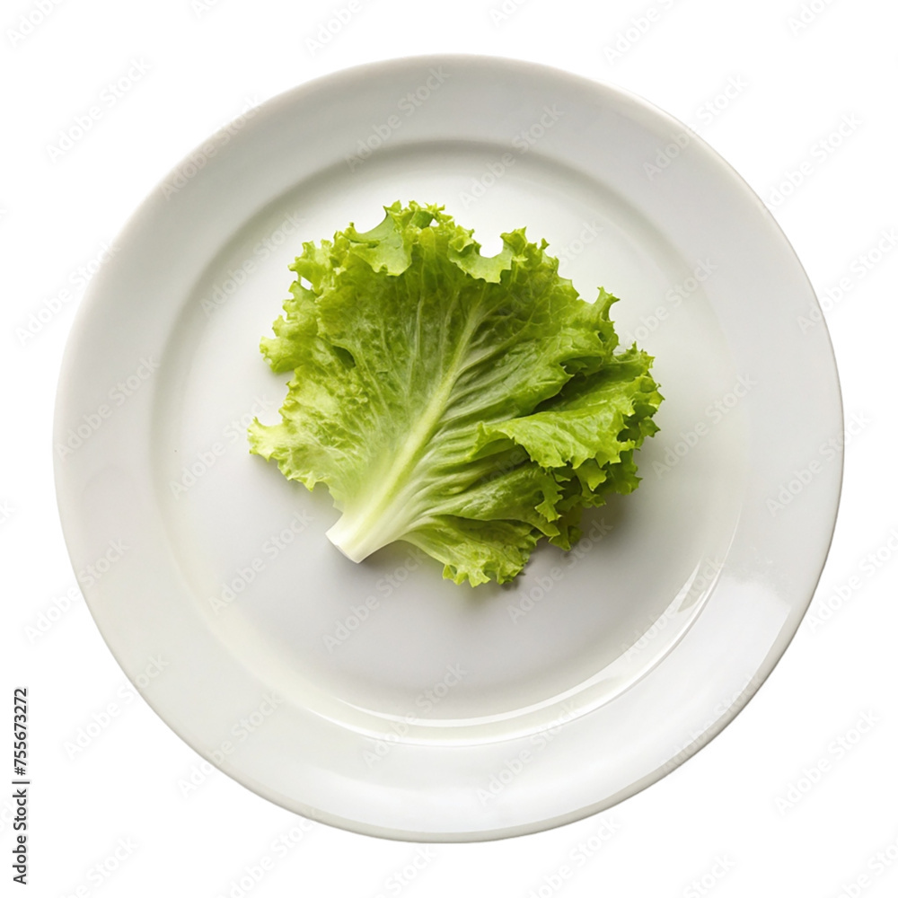 Lettuce on white plate. Isolated on transparent background. Lettuce on white plate. Isolated on transparent background.