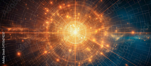 Visualization of String Theory and the Fabric of the Universe - Intricate Cosmic Grid and Energy Flows Background 