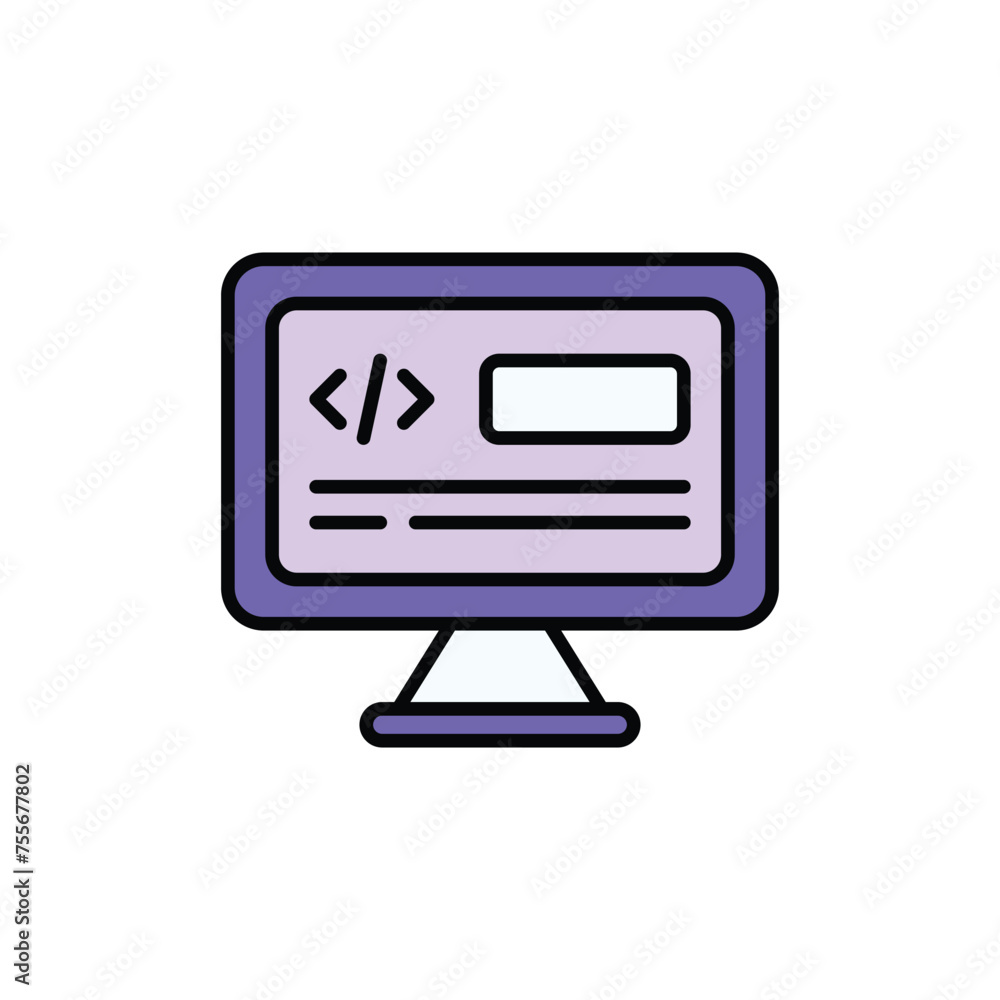 Coding icon design with white background stock illustration Coding icon design with white background stock illustration