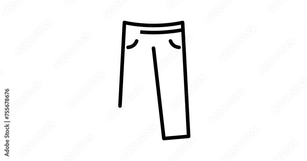 trousers animated outline icon with alpha channel. trousers 4k video animation for web, mobile and ui design trousers animated outline icon with alpha channel. trousers 4k video animation for web, mobile and ui design