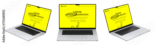 Laptop Mockup from Various Angle | Fully Editable File, Replaceable Screen, Separated Shadow and Background | Super High Resolution