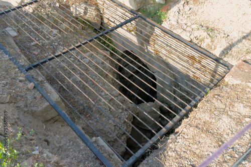 Excavations of the ancient city of Heraclea Sintica dating back to the 2nd-3rd century AD in present-day Bulgaria, in the area of Rupite. Buildings,historical artifacts, sculptures, and marble carving photo