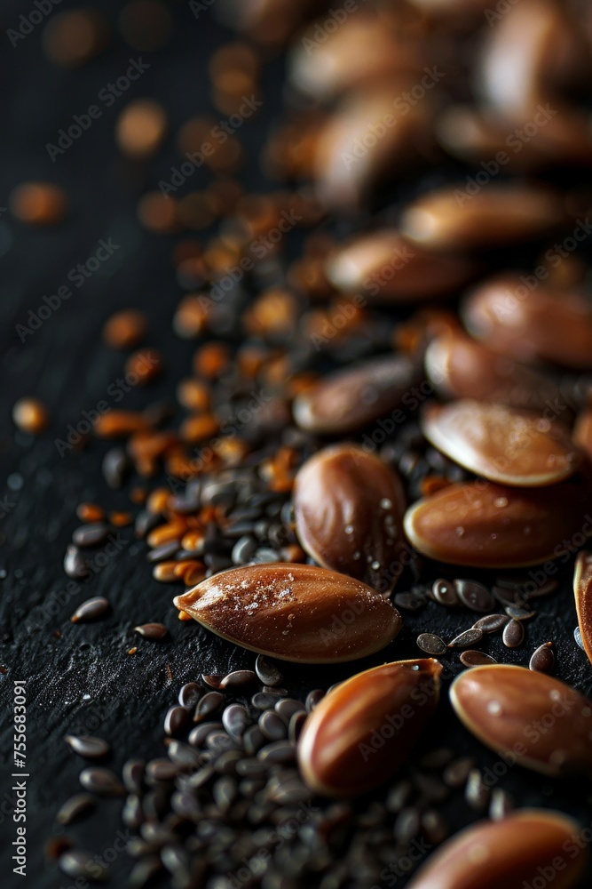 Macro photo of flax seeds Macro photo of flax seeds