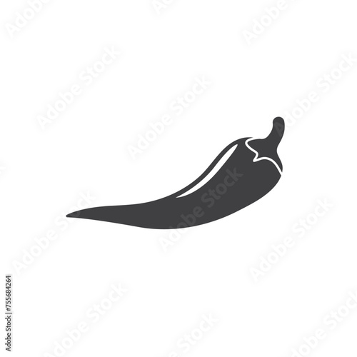 black chili icon vector element design template