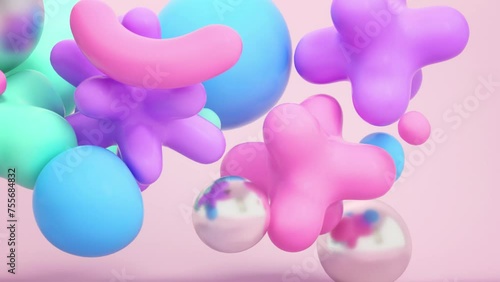 Colorful Floating shapes 4k Animation