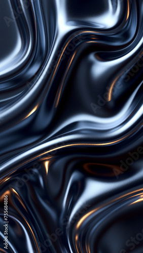 Metallic abstract wavy liquid background layout design tech innovation, ai technology