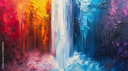 a waterfall in vibrant colour