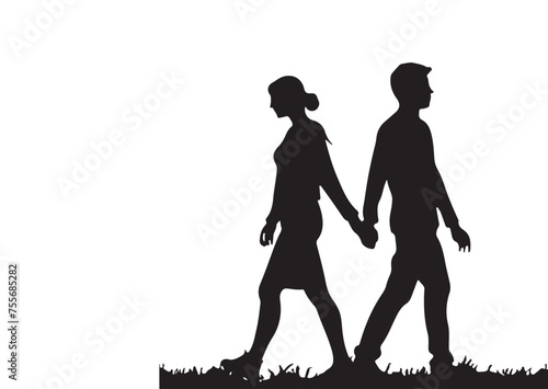 couple romantic silhouette design
