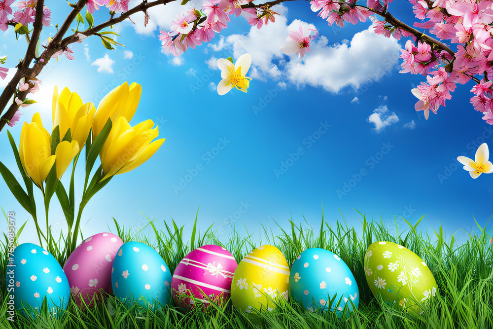 Happy Easter bunny egg background Happy Easter bunny egg background