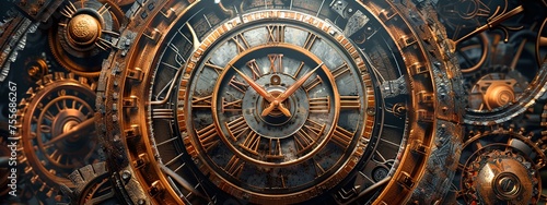 clock background, generative, ai, machine, mechanical, blue, gold, gear, clock, watch, mechanism, gears, metal, wheel, vintage, time, old, clockwork, macro, industrial, technology, engineering,  photo