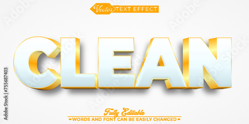 White And Golden Clean Vector Editable Text Effect Template