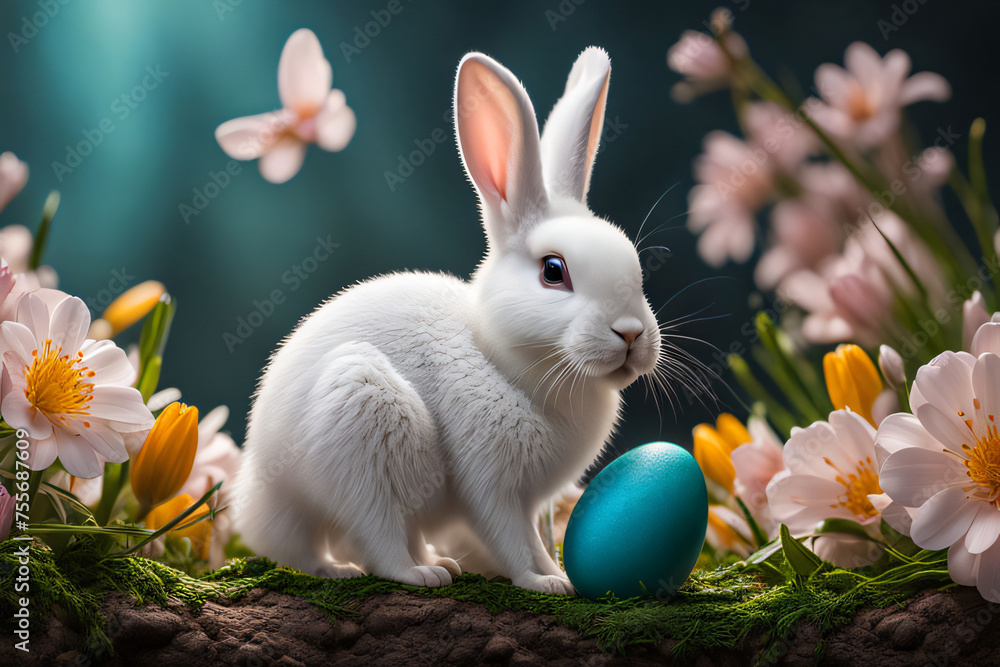 Happy Easter bunny egg background 