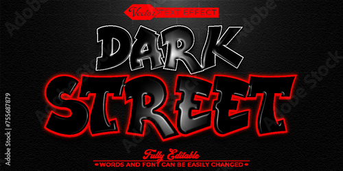 Dark Street Graffiti Vector Editable Text Effect Template