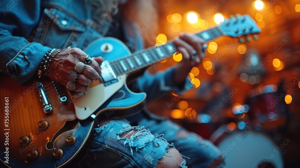 Obraz premium musician hands playing musical instrumen