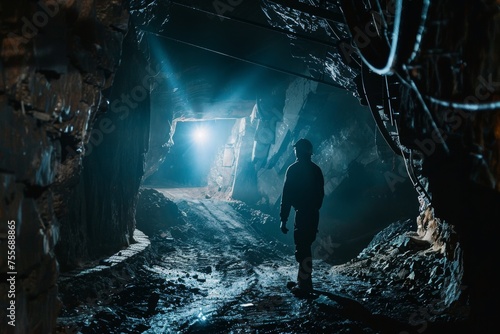 miner in the mine,hard working proffession concept