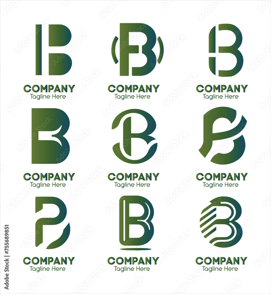 Creative Letter B Logo Collection, Set of Letter B Logo Design Template Creative Letter B Logo Collection, Set of Letter B Logo Design Template