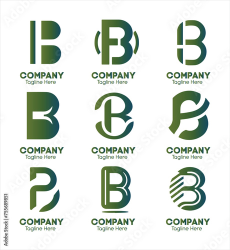 Creative Letter B Logo Collection, Set of Letter B Logo Design Template