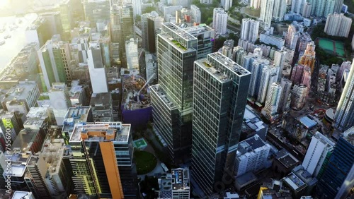 Aerial View of Urban district, Kowloon, Hong Kong, Asia. photo
