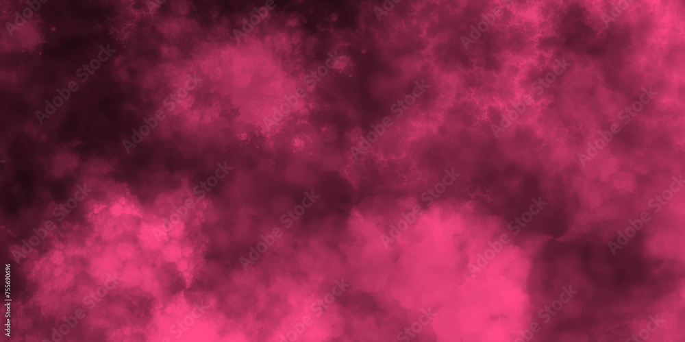Abstract night sky space grunge burgundy red. Dark pink frost and lights in nebula and stars in space. Dark elegant Royal pink gentle grunge maroon color shades