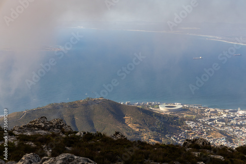 mist coming in over a bay