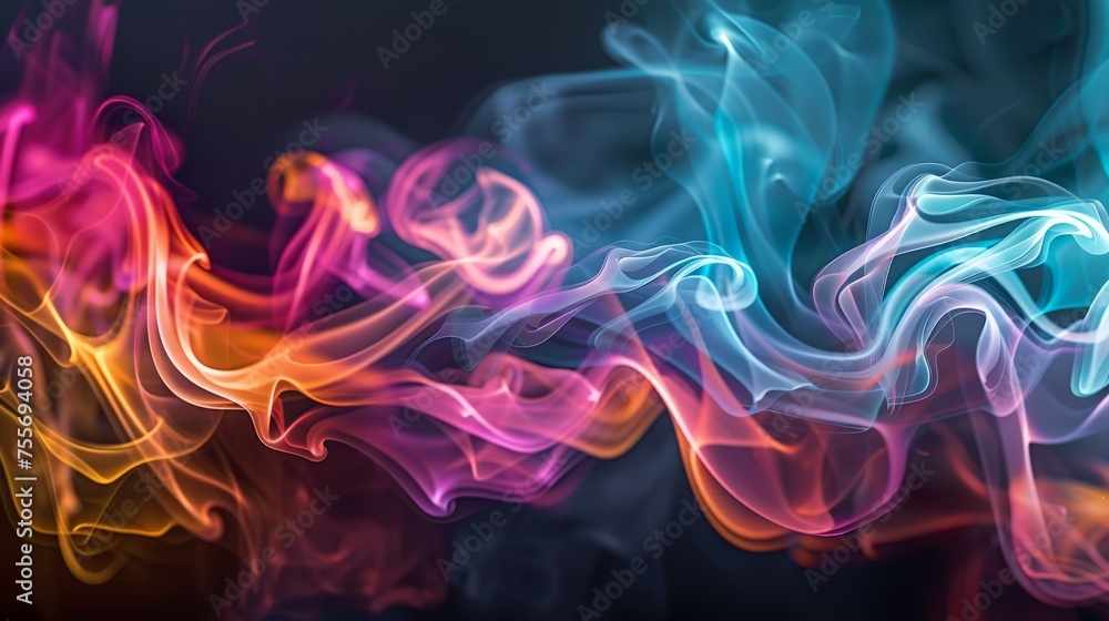 Fototapeta premium colorful smoke on dark background