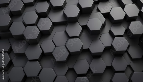 black 3d hexagonal tessellated mesh sphere photo