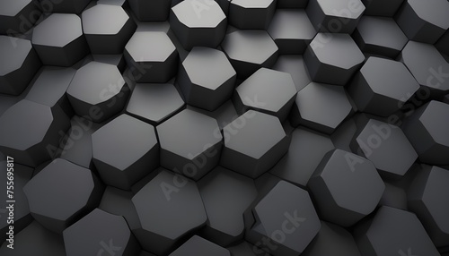 black 3d hexagonal tessellated mesh sphere photo