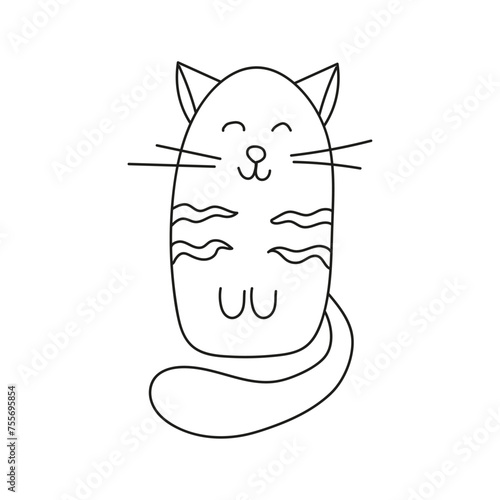 Cat. Vector illustration in doodle style. Isolated on white background